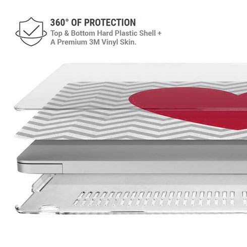 Chevron Heart MacBook Air 15in (2023-2025) Case plus Skin